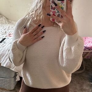 American Eagle Outfitters white cream sweater